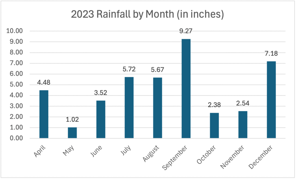 2023 Rainfall by Month